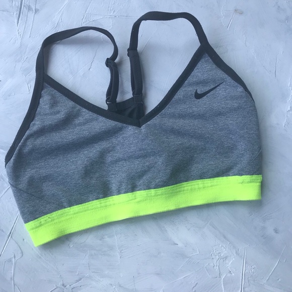 yellow nike sports bra